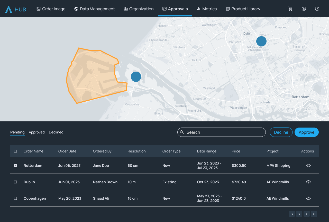View Pending Orders on Basemap